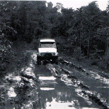 Weg in der Regenzeit